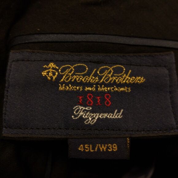 Brooks Brothers suit mens 1818 regent fit 45L wool 38x30 black 2 peice pants USA - Picture 15 of 16
